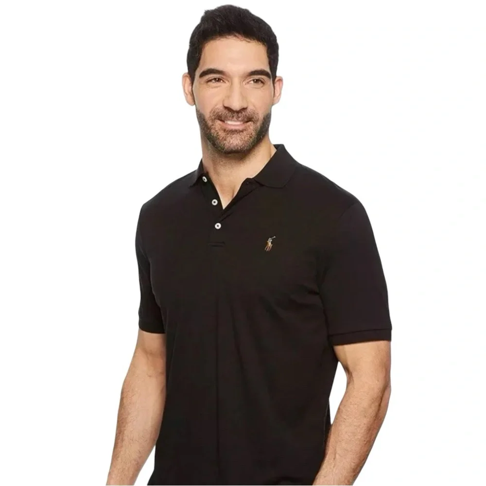 Polo Ralph‎ Lauren Mens Black Polo W/ Real Pony Logo Shirt Size Large